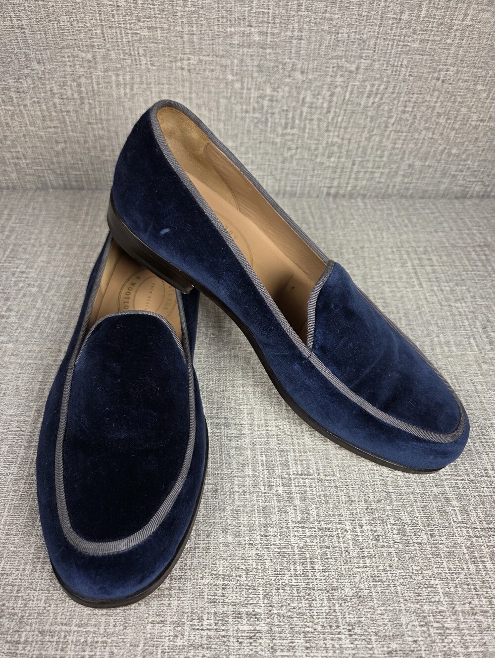 Stubbs & Wootton Classic Blue Velvet Private Stock Loafers Men's 9.5  $700